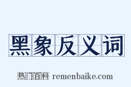 黑象反义词是什么意思的图片